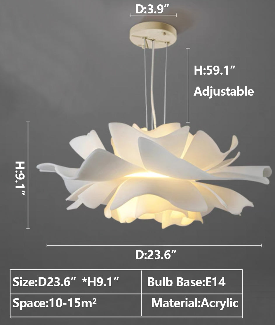New Arrival  Single White Flower Ceiling Light For Kitchen Dining Room Table