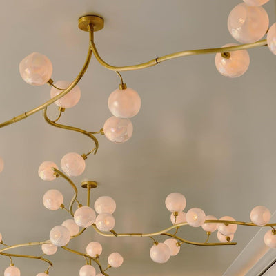 Contemporary Hand-blown Glass Globes Branch Chandelier for Dining Room Living Room and Kitchen Island