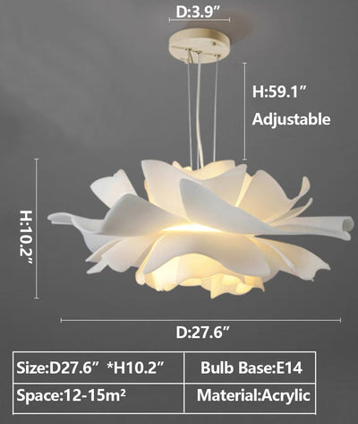 New Arrival  Single White Flower Ceiling Light For Kitchen Dining Room Table