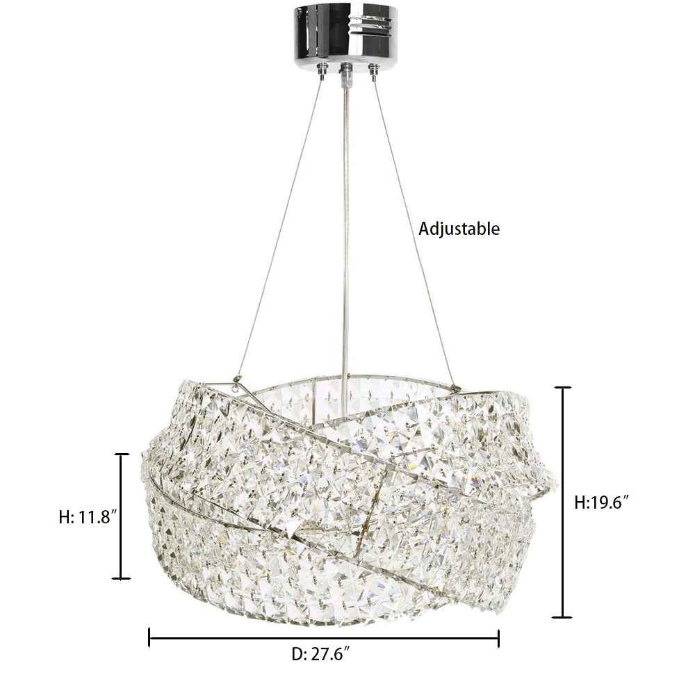 New Crystal Chandelier with Chrome Iron Frame