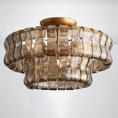 Callista 2-Tier Glass Round Flushmount Ceiling light 18"