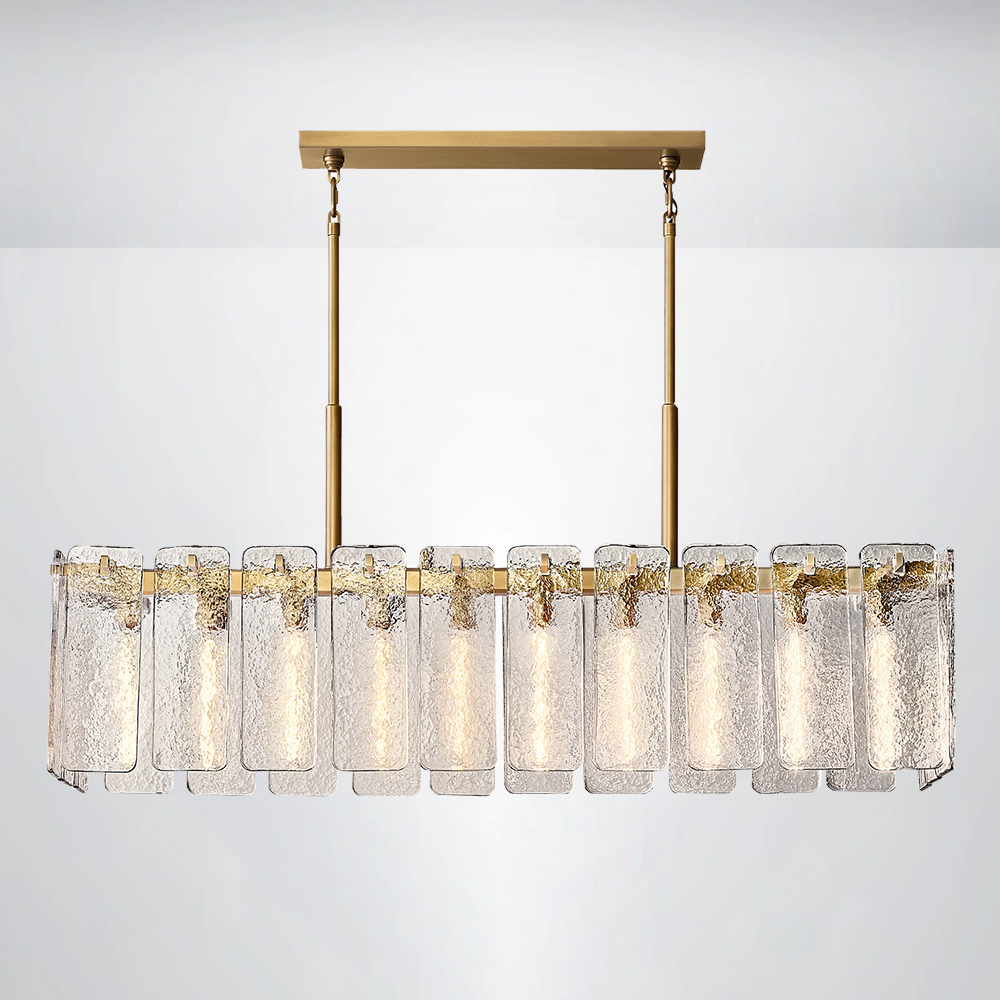 Ascend Glass Rectangular Chandelier 60"