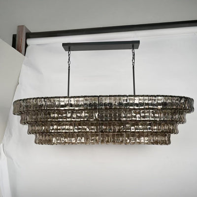 Ghiaccio Glass Oval Chandelier 54''65''