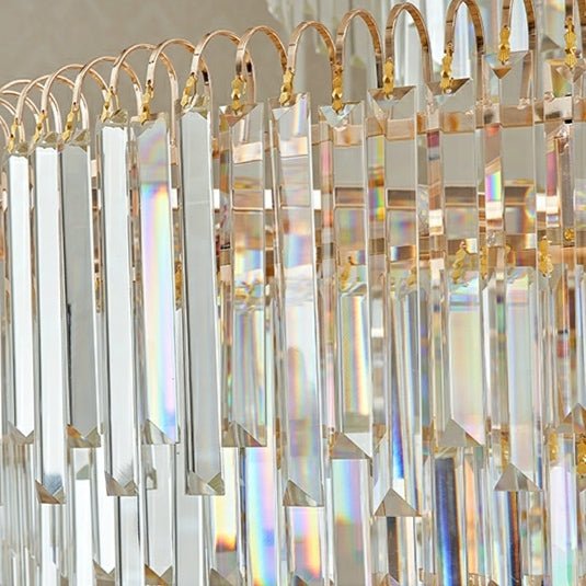 3 Layers Extra Large Living Room Chandelier Luxury Foyer Entryway Crystal Light Fixture - cyranlamps