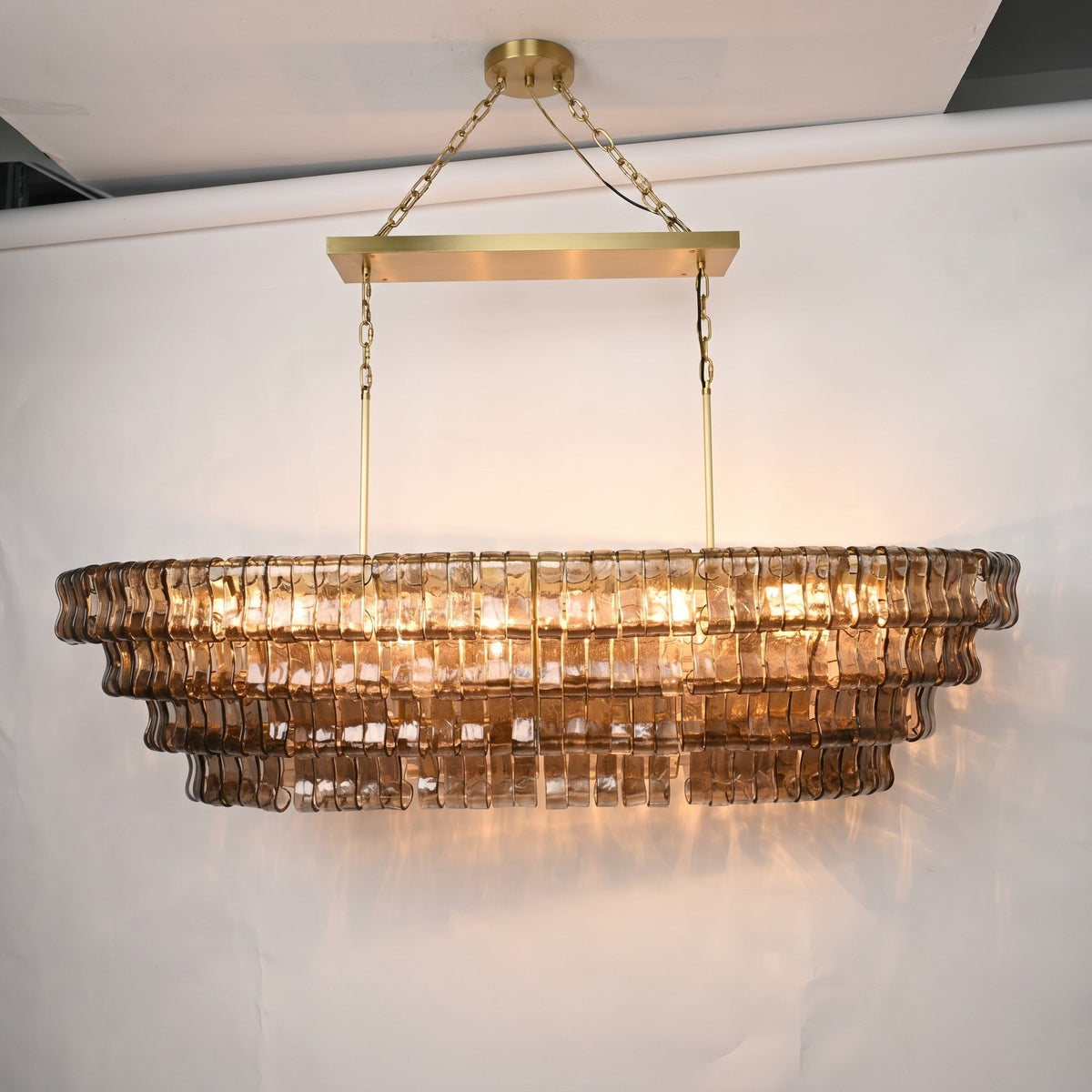 Ghiaccio Glass Oval Chandelier 54''65''