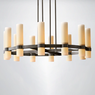 Summit Milk Glass Round Chandelier
