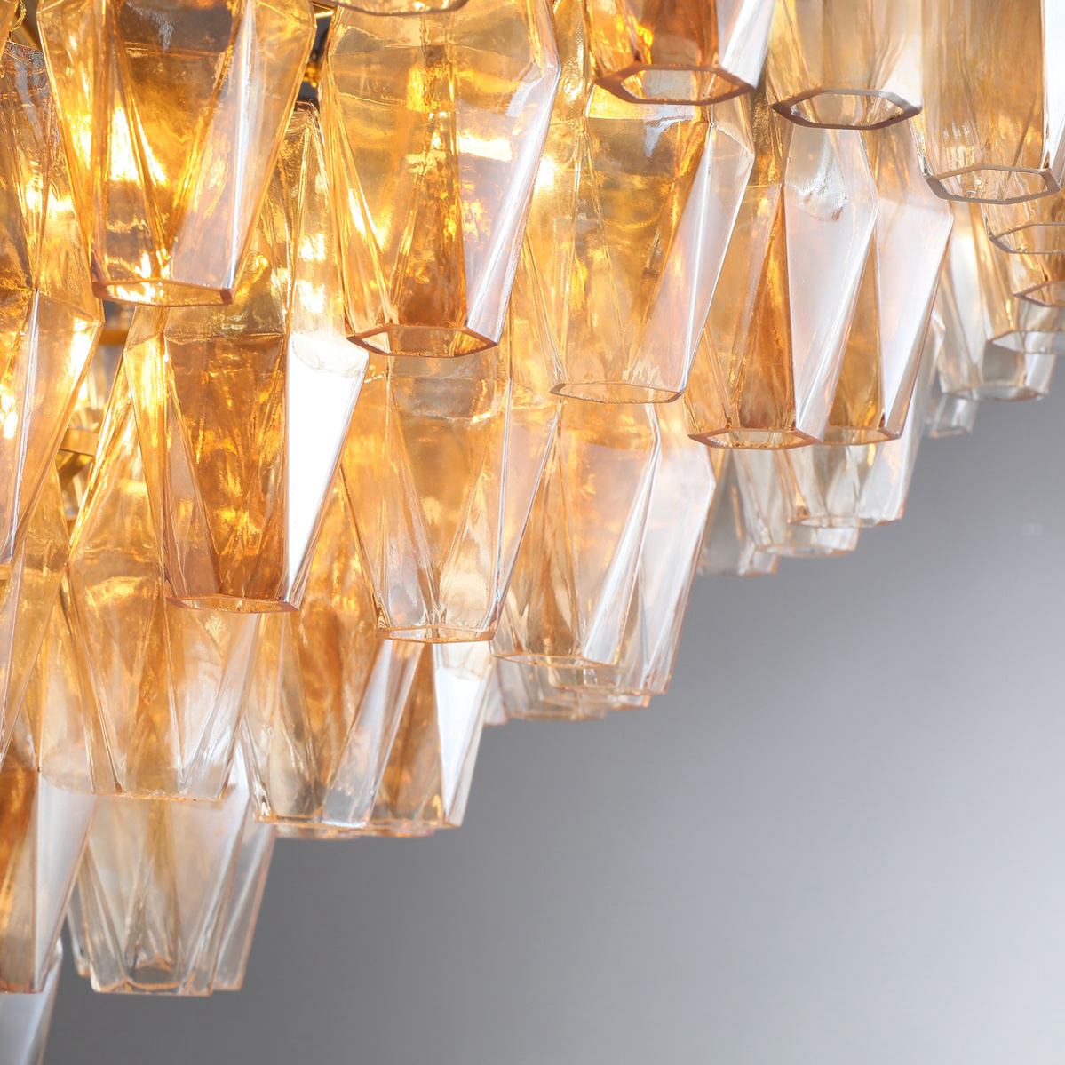 Cyra Glass Tiered Round Chandelier