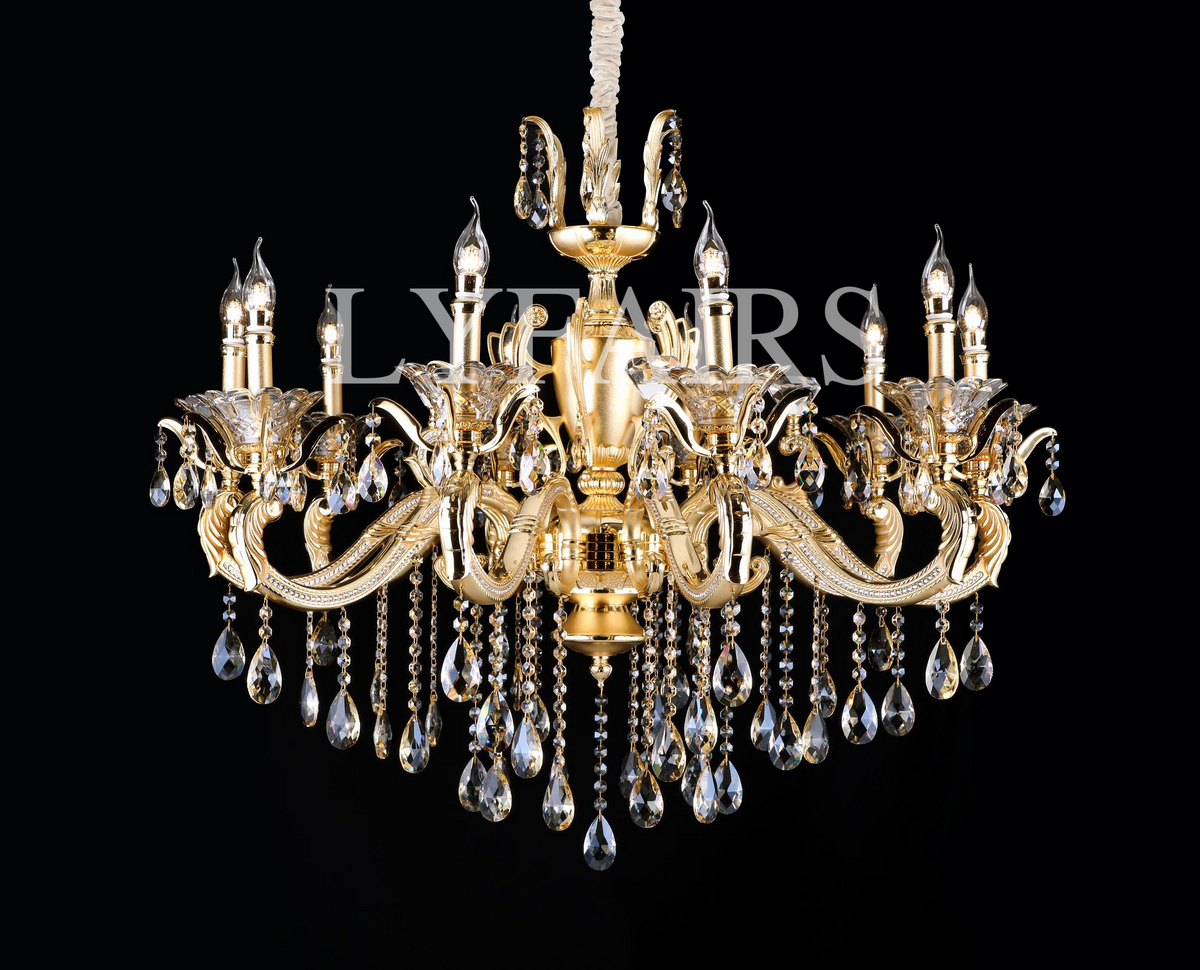 Royal Baroque Revival Vintage Chandelier Series with Waterfall Crystal