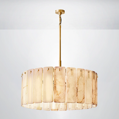 Ascend Alabaster Round Chandelier 36"