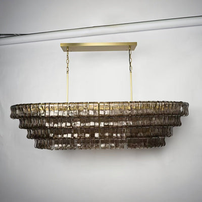 Ghiaccio Glass Oval Chandelier 54''65''