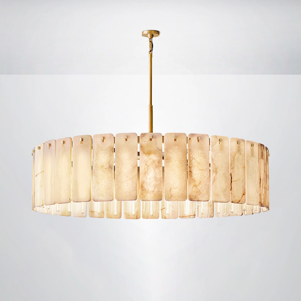 Ascend Alabaster Round Chandelier 60"