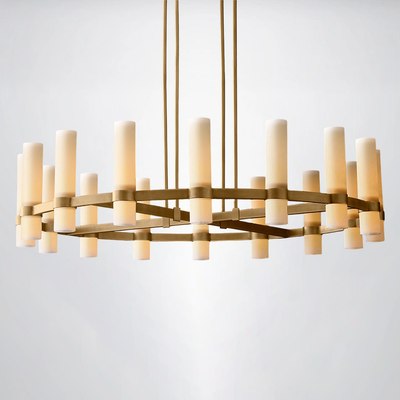 Summit Milk Glass Round Chandelier