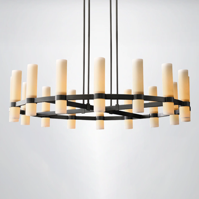 Summit Milk Glass Round Chandelier