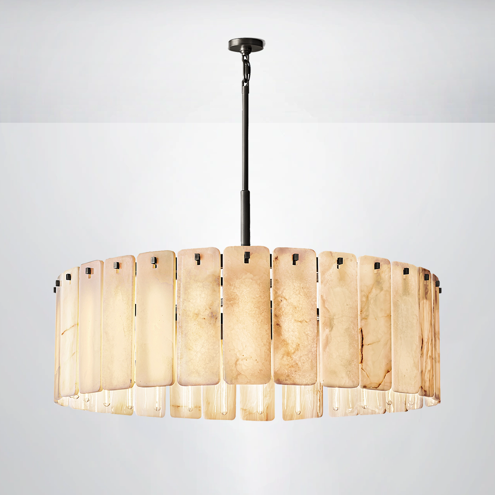 Ascend Alabaster Round Chandelier 48"