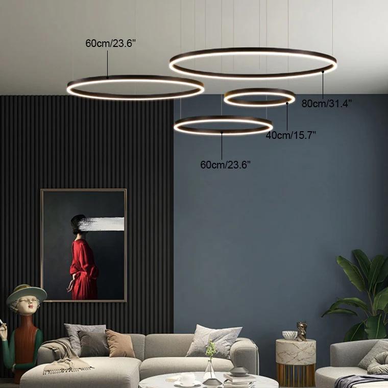 Grandeur Multi Rings Black Chandelier