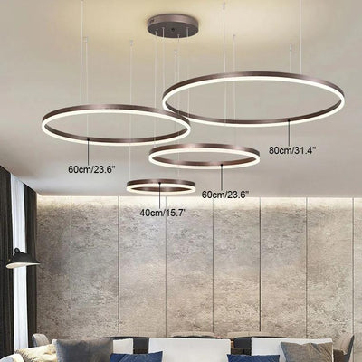 Grandeur Multi Rings Brown Chandelier