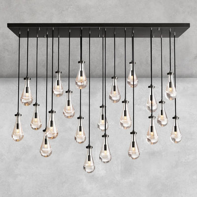 Raindrop Rectangular Chandelier 72"