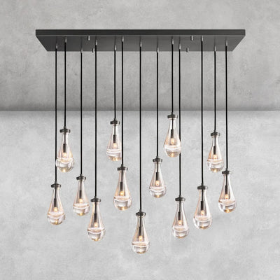 Raindrop Rectangular Chandelier 54"