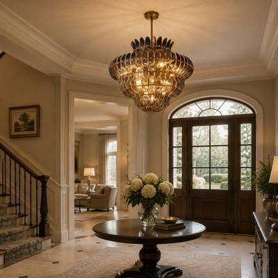 Ameliano Glass Round Chandelier