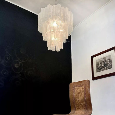 48-Tube Alabaster Chandelier, White