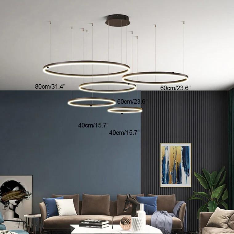 Grandeur Multi Rings Brown Chandelier