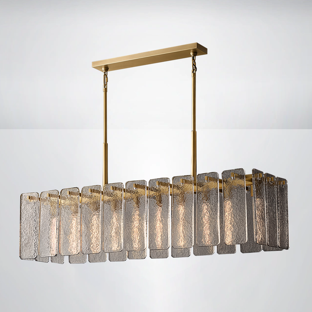 Ascend Glass Rectangular Chandelier 60"