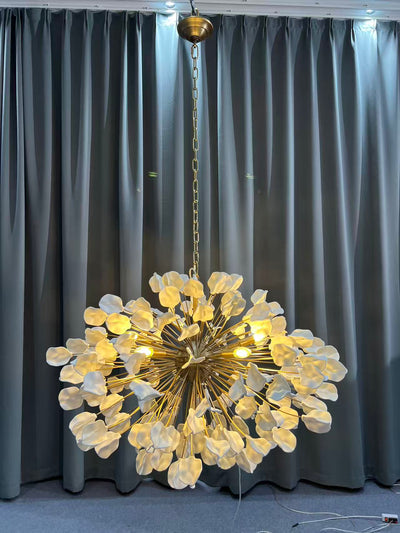 Lunaria Ceramic Leaves Chandelier 42''D