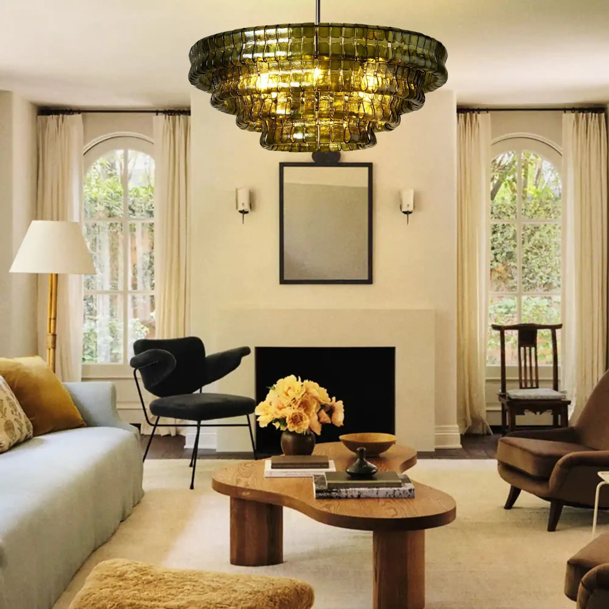 Ghiaccio Glass Round Chandelier