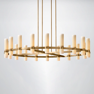 Summit Milk Glass Round Chandelier