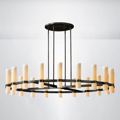 Summit Milk Glass Round Chandelier