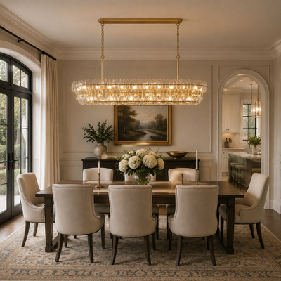 Ameliano Glass Linear Chandelier