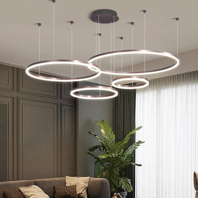 Grandeur Multi Rings Brown Chandelier