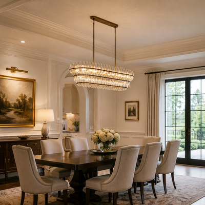 Ameliano Glass Linear Chandelier