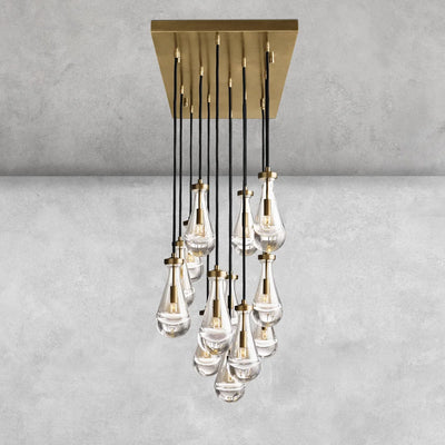 Raindrop Rectangular Chandelier 54"