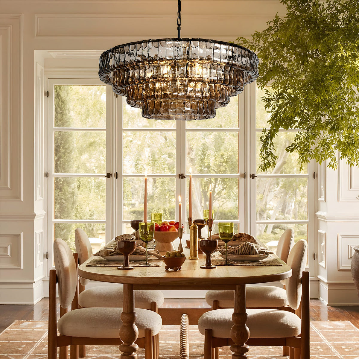 Ghiaccio Glass Round Chandelier