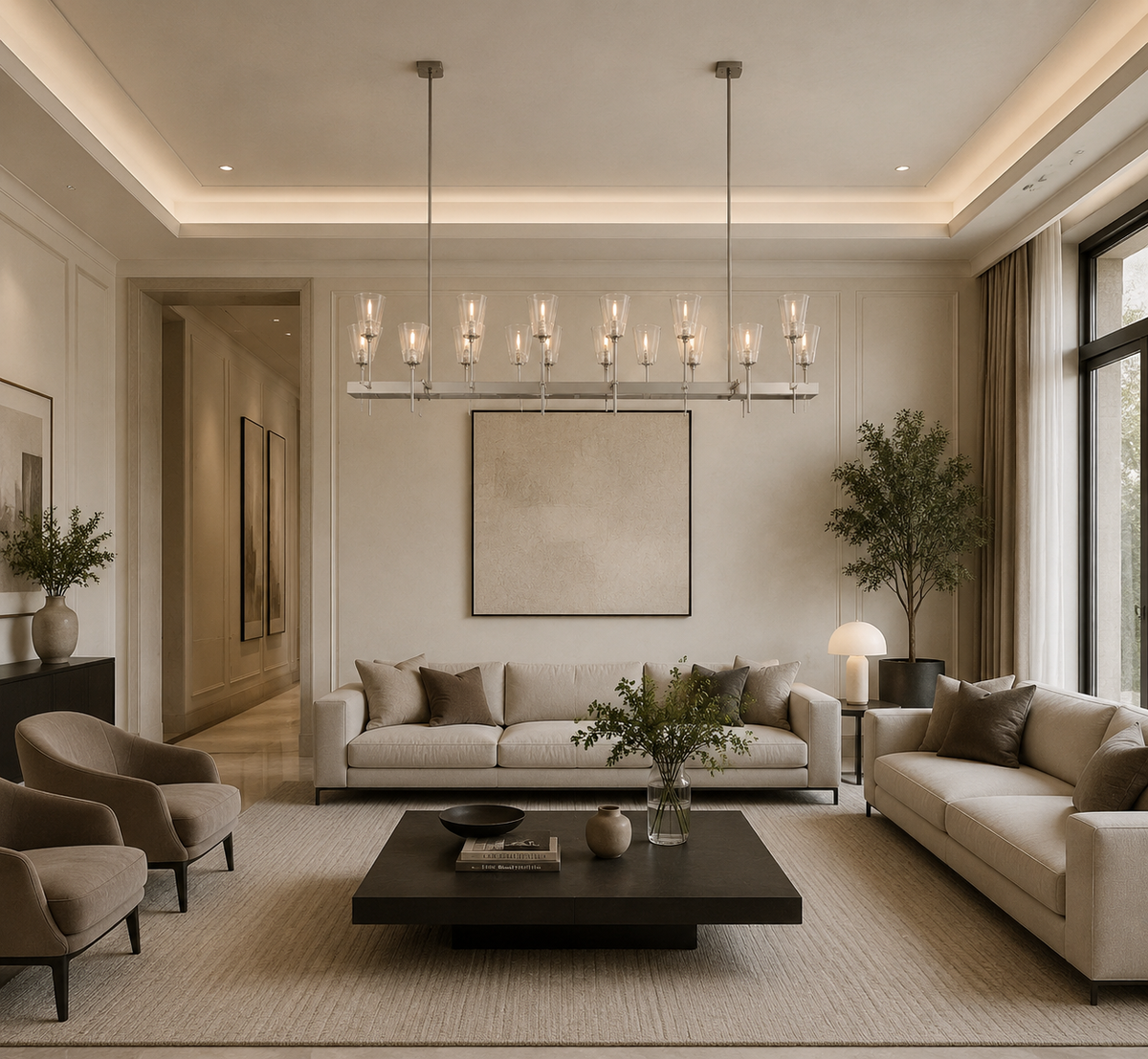 Torch De Vera Rectangular Chandelier