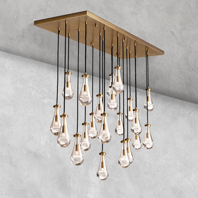 Raindrop Rectangular Chandelier 72"