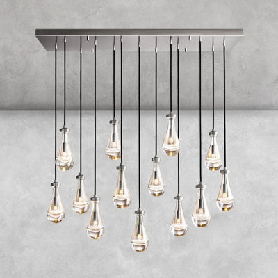 Raindrop Rectangular Chandelier 54"