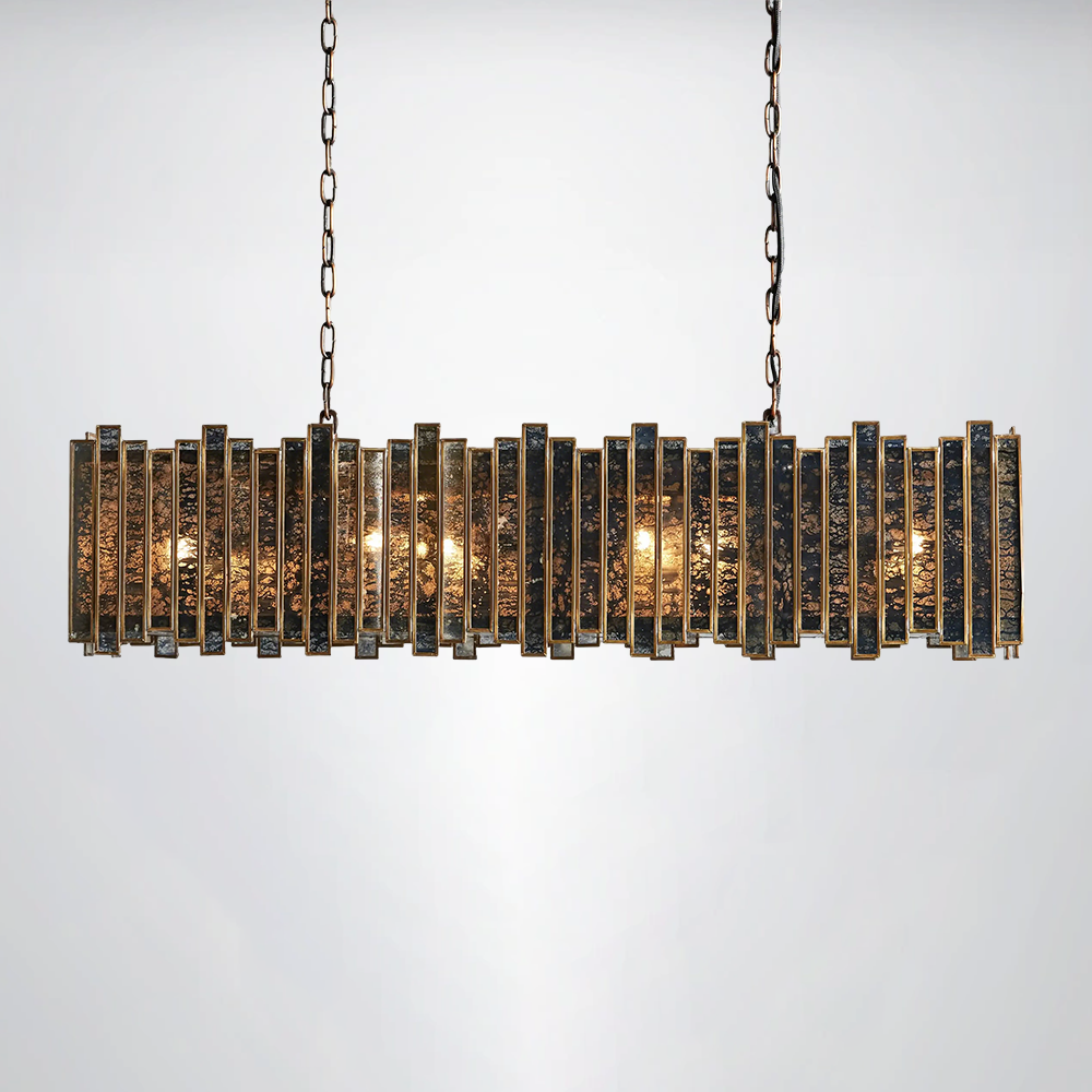 Roselle Glass Rectangular Chandelier