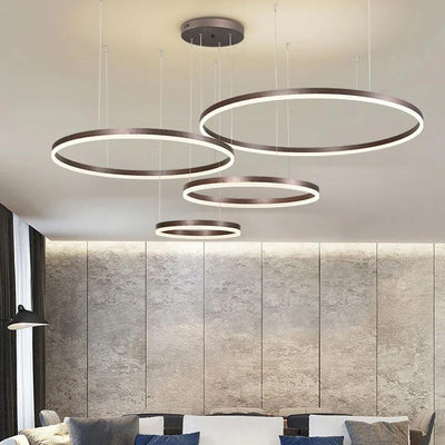 Grandeur Multi Rings Brown Chandelier