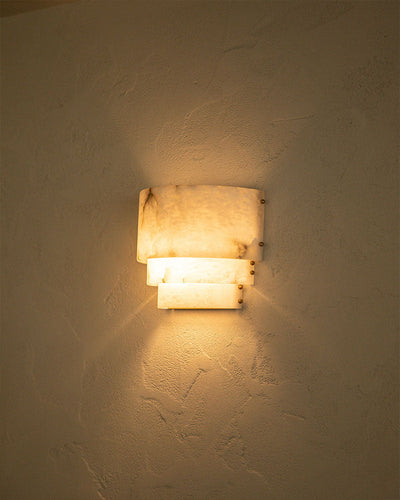 3 Tier White Round Alabaster Chain Pendant Light Fitting in Brass 10in