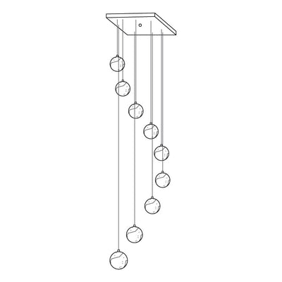 Alabaster Balls Cluster Chandelier