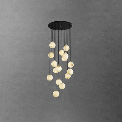 Alabaster Balls Cluster Chandelier