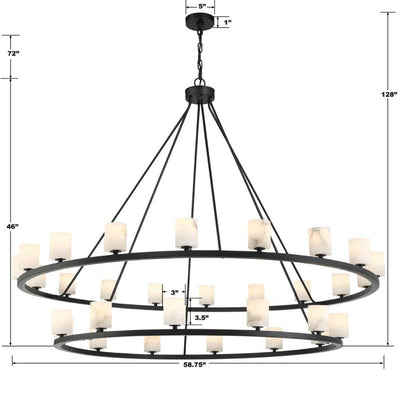 Estate 30 Light Chandelier Alabaster