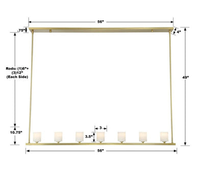 Estate 7 Light Chandelier Alabaster