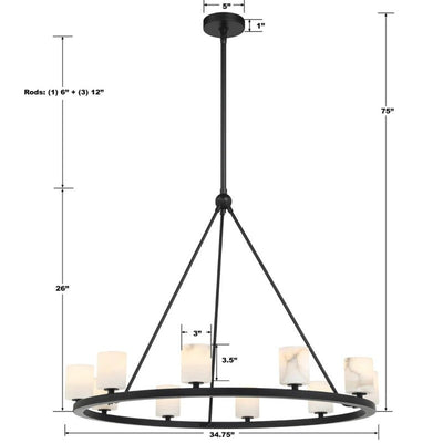 Estate 12 Light Chandelier Alabaster