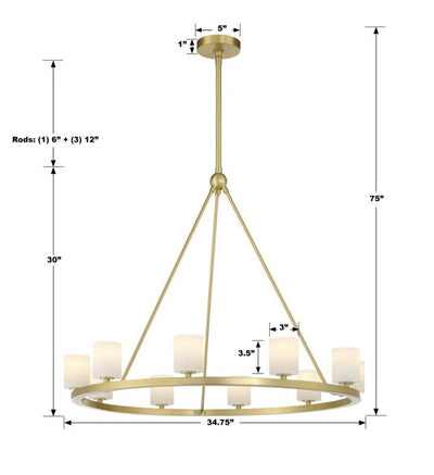 Estate 12 Light Chandelier Alabaster