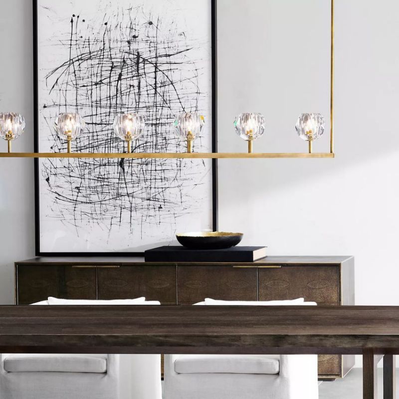 Meridian Cristal Double Linear Chandelier 60" Clear