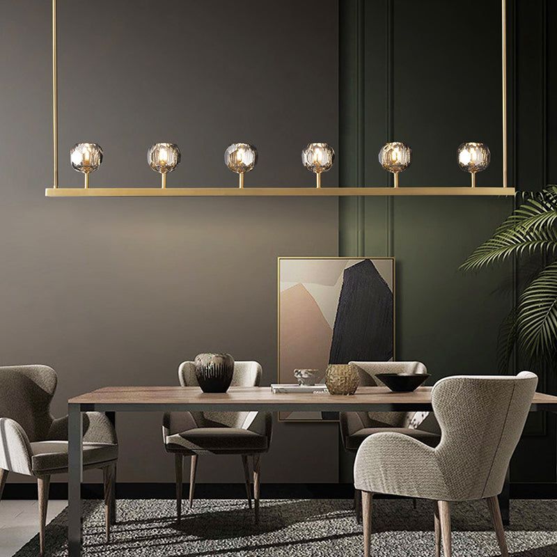 Meridian Cristal Linear Chandelier Smoke 60"