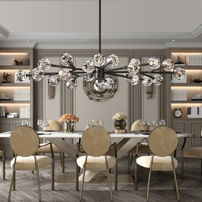 Meridian Smoke Crystal Oval Chandelier 72"